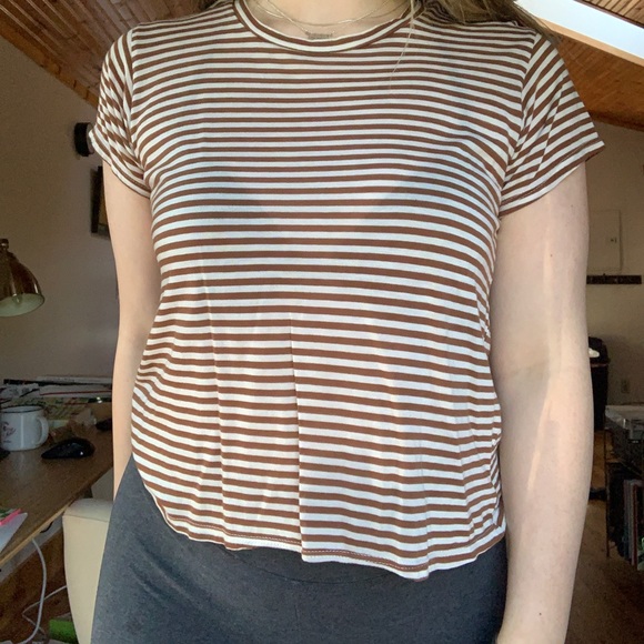 Reformation Brown Striped Tee - Picture 5 of 7